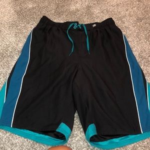 Nike men’s black and turquoise swim shorts